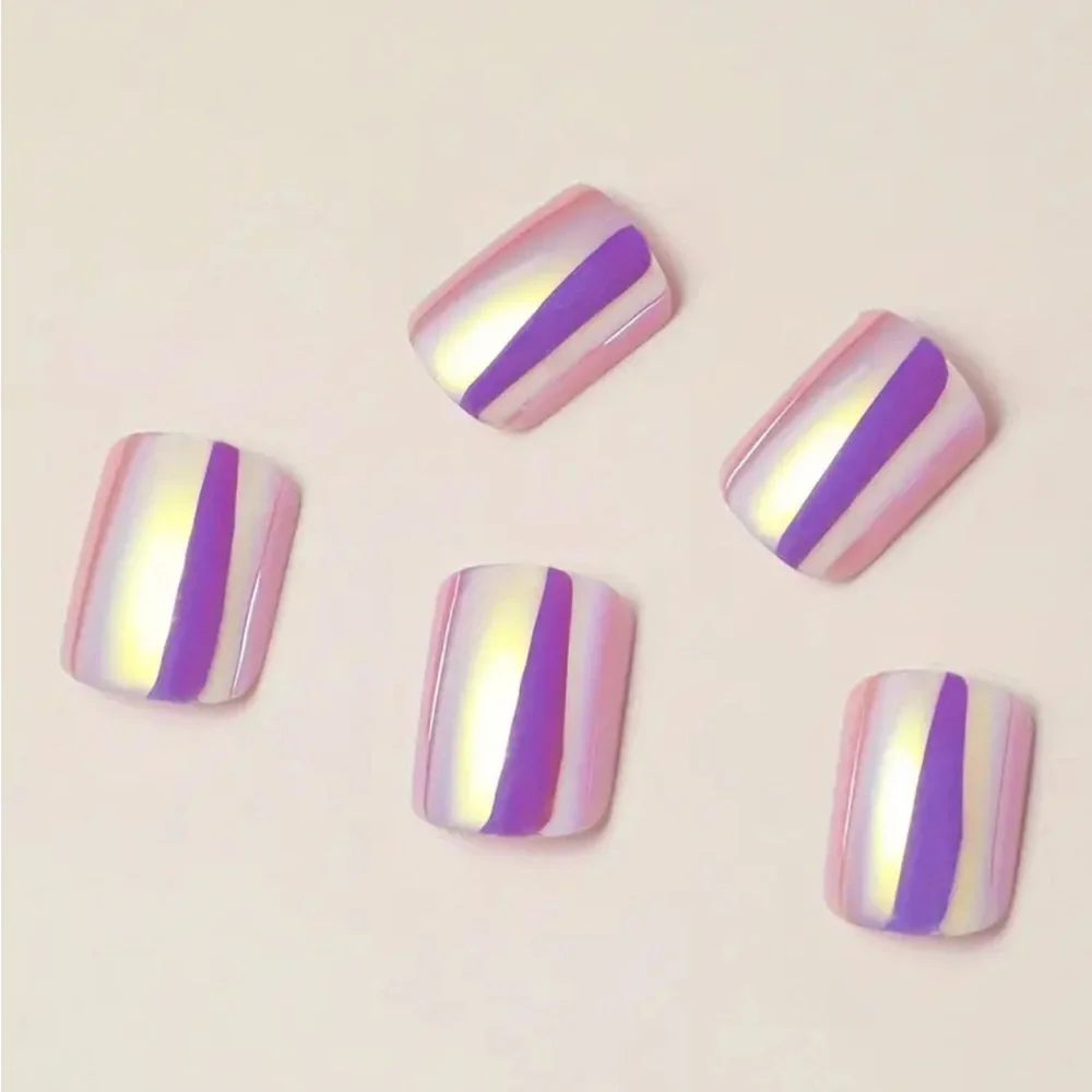 🎉 Host Pick 🎉 Glossy Purple Chrome Press On Nails - 24 Pieces
